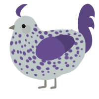 A silver and overcast chicken with a speckle pattern