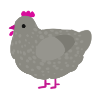 A ash chicken with a speckle pattern