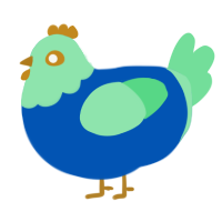 A ultramarine and spring chicken with a head pattern