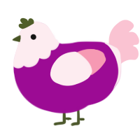 Taro Tea, a plum and rose chicken with a head pattern