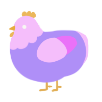 A lilac and lavender chicken with a head pattern
