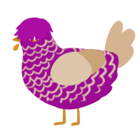 fatty liver, a plum and beige chicken with a lace pattern