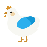 A white and sky chicken