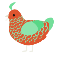 A vermilion and spring chicken with a lace pattern