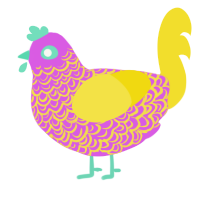 Sour Strawbs, a orchid and yellow chicken with a double-lace pattern