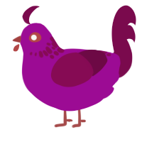 Mangosteen, a plum and wine chicken with a neck-speckle pattern