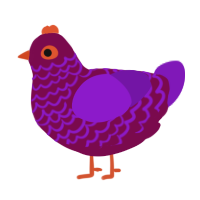 A wine and violet chicken with a lace pattern