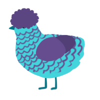A aqua and overcast chicken with a lace pattern