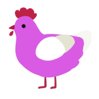A orchid and white chicken