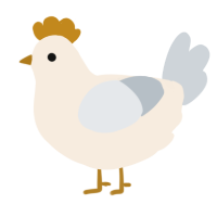 A cream and mist chicken