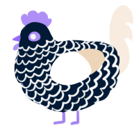 A tumblr and cream chicken with a lace pattern