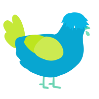 Island, a cerulean and lime chicken