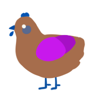 A brown and amethyst chicken