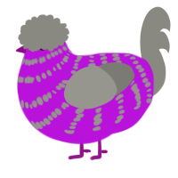 A amethyst and ash chicken with a bar pattern