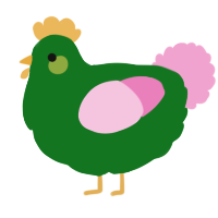 A leaf and pink chicken