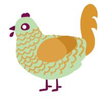 (unnamed), a gluppy and orange chicken with a lace pattern