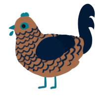 A brown and tumblr chicken with a lace pattern