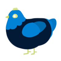 A tumblr and sapphire chicken with a head pattern