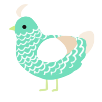A mint and cream chicken with a lace pattern