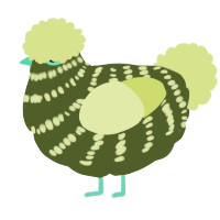 A olive and lemon chicken with a bar pattern