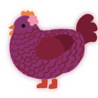 A violet and wine chicken with a lace pattern