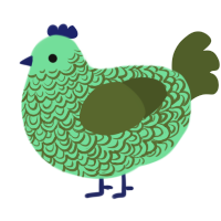 Freckle Moss, a spring and olive chicken with a double-lace pattern