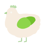A cream and grass chicken