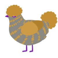 A ash and gold chicken with a bar pattern