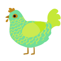 A spring and lime chicken with a lace pattern