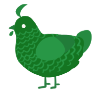 A leaf and viridian chicken with a lace pattern