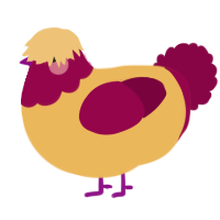 A honey and maroon chicken with a head pattern