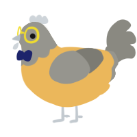 dandy, a honey and ash chicken with a head pattern