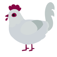 A mist and silver chicken with a head pattern