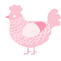 A rose chicken with a lace pattern