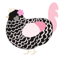 Genoise, a sable and rose chicken with a lace pattern