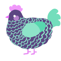A overcast and mint chicken with a lace pattern