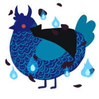 A navy and sea chicken with a double-lace pattern