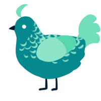 baja blast, a teal and mint chicken with a half-lace pattern