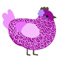 A plum and lavender chicken with a double-lace pattern