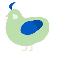 A gluppy and ultramarine chicken
