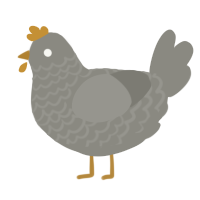 A ash chicken with a lace pattern