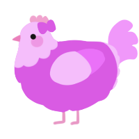 Pastel Gurl, a orchid and lavender chicken with a head pattern