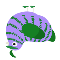 Jolly Rancher, a lilac and leaf chicken with a bar pattern