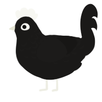 A sable chicken with a half-lace pattern