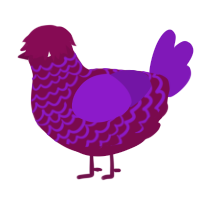 Another Glow Stick, a wine and violet chicken with a lace pattern