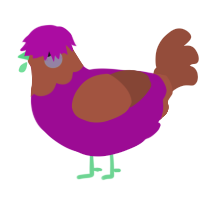 Sultana Bran, a plum and russet chicken with a head pattern