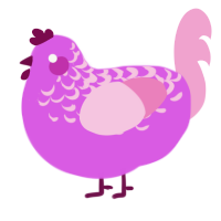 A orchid and pink chicken with a half-lace pattern
