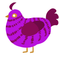 A amethyst and wine chicken with a bar pattern