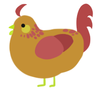 tequila sunrise, a gold and red chicken with a neck-speckle pattern