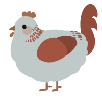 A silver and russet chicken with a neck-band pattern